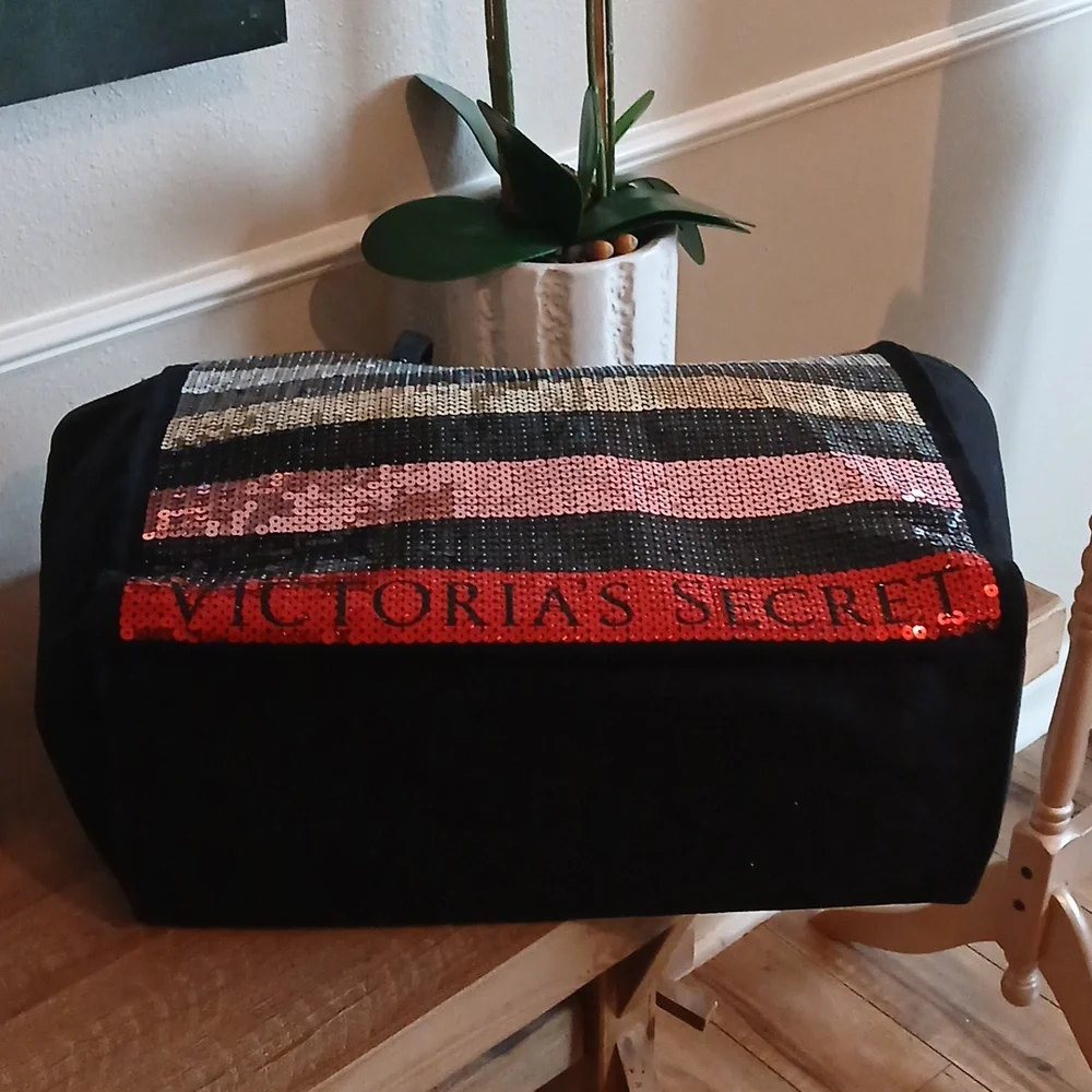 Victoria's Secret Limited Edition Black Embellished Glam Tote Bag